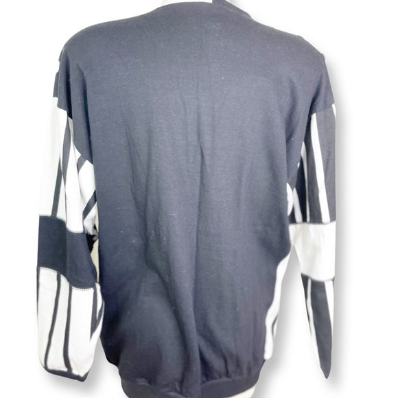 Vintage Deadstock Striped SB Sport Emblem Cotton Jersey Cardigan - Navy/White - Picture 6 of 7